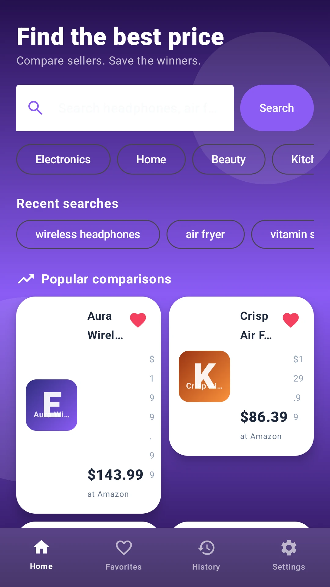 Price Ponderer search screen